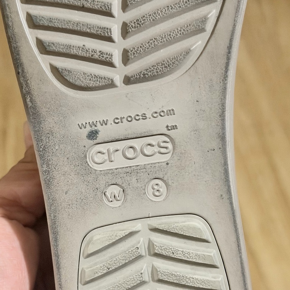 CROCS Pink Platform Slide Sandals with Gray Sole, - Picture 9 of 9